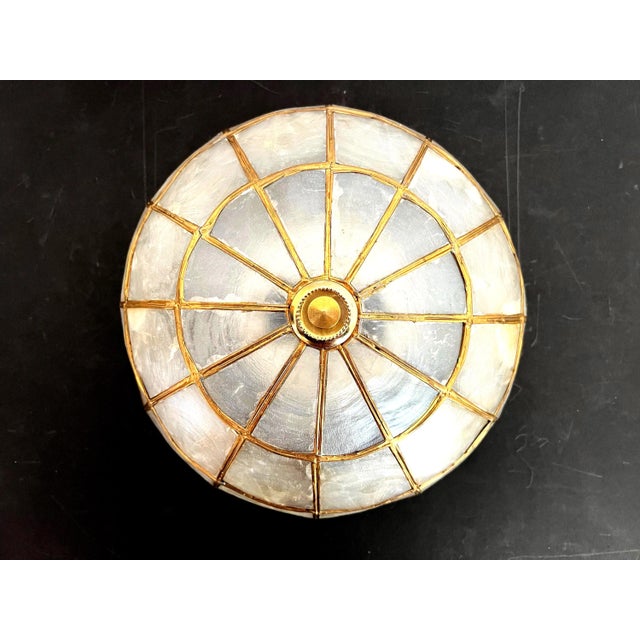 Mid Century Capiz Shell Flush Light For Sale - Image 6 of 15