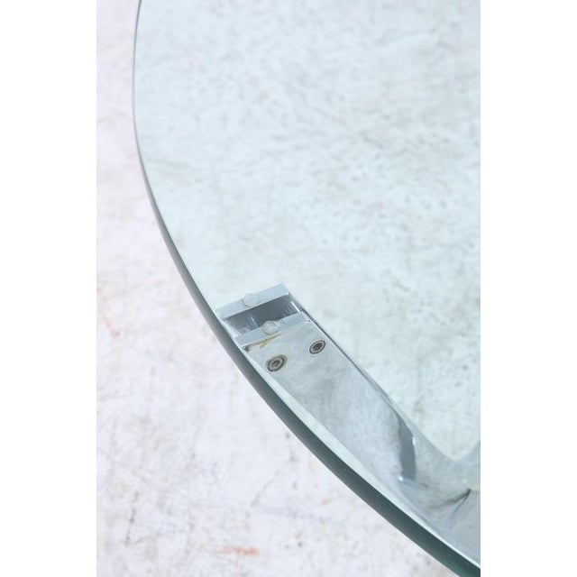 Silver Mid-Century Glass Coffee Table with Chrome Frame by Werner Lindner for Bacher For Sale - Image 8 of 12
