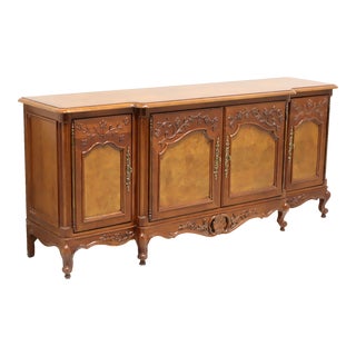 Century Burl Elm French Country Louis XV Style Sideboard For Sale