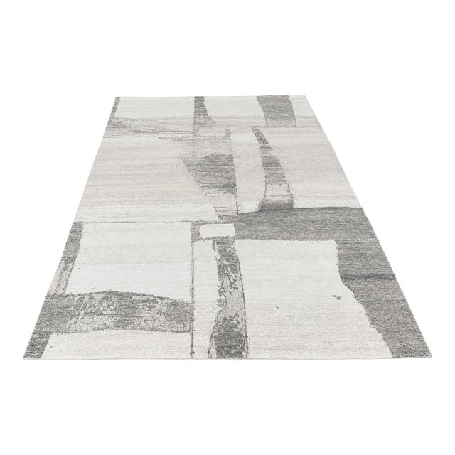 Rh Nihal Wool Rug – 10' × 14' Multi Grey | 100% Hand-Spun Wool | Hand-Knotted | Abstract Geometric Design | Made in Nepal For Sale