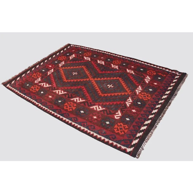 Vintage Handwoven Afghan Kilim Rug, 1980s For Sale - Image 3 of 11