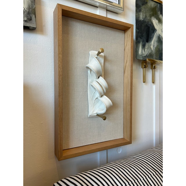 Vintage Sculptural Relief Wall Art in New Custom Frame For Sale - Image 12 of 13