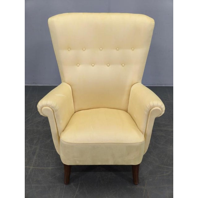 Danish High Back Wing Lounge Chair, 1950s For Sale - Image 3 of 13