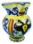 Antique Ceramic Jug Vase with a Two-Headed Eagle, Pesaro, Italy For Sale