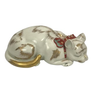 1930s German Porcelain Reclining Cat Figures by C.T Altwasser For Sale