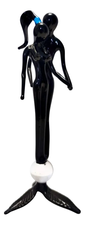 Postmodern Black Murano Glass Decoration, Italy, 1990s