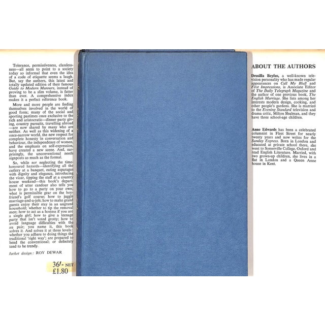 Traditional "Lady Behave: A Guide to Modern Manners for the 1970s" 1969 Edwards, Anne & Beyfus, Drusilla For Sale - Image 3 of 6