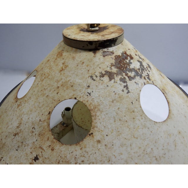 Mid-Century French Tole Metal Chandelier For Sale - Image 9 of 11