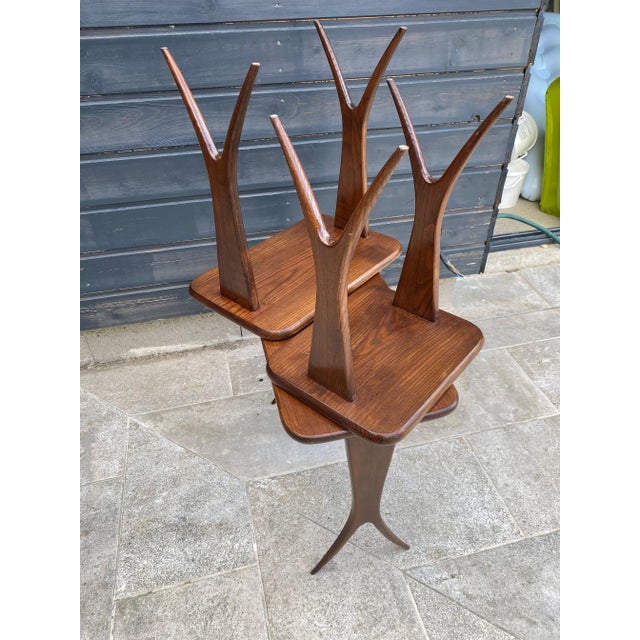 Vintage Scandinavian Nesting Tables by Raphaël Raffel, 1960, Set of 3 For Sale - Image 15 of 18