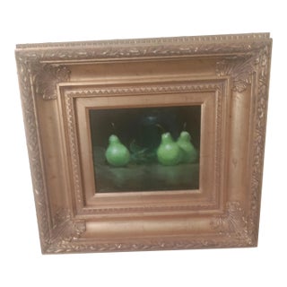 Still Life of Pears Resting on Table For Sale