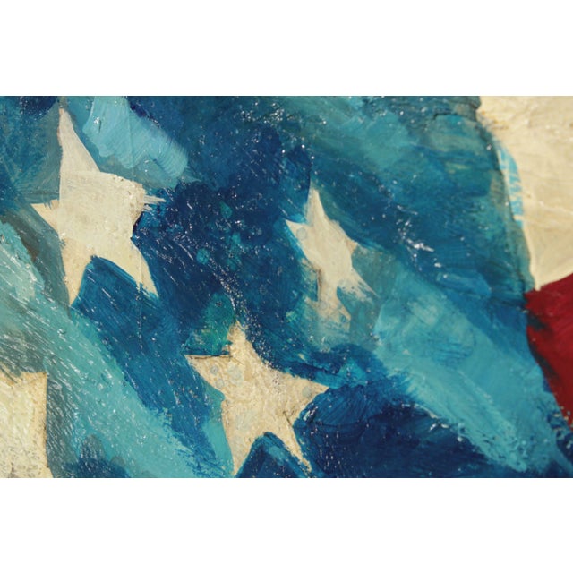 Contemporary Abstract Patriot Large Original Painting Signed 'Litvak' For Sale - Image 9 of 12