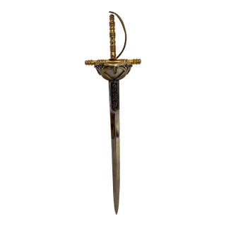 Vintage Mid-Century Toledo Spain Ornate Rapier Sword Letter Opener For Sale