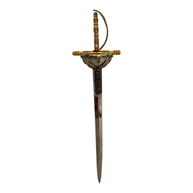 Vintage Mid-Century Toledo Spain Ornate Rapier Sword Letter Opener For Sale