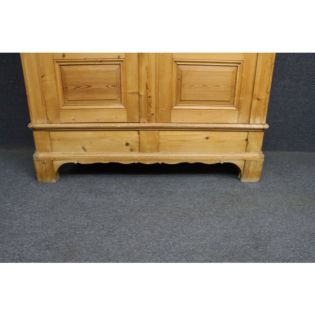 Antique Pine Armoire With Paneled Doors For Sale - Image 14 of 16