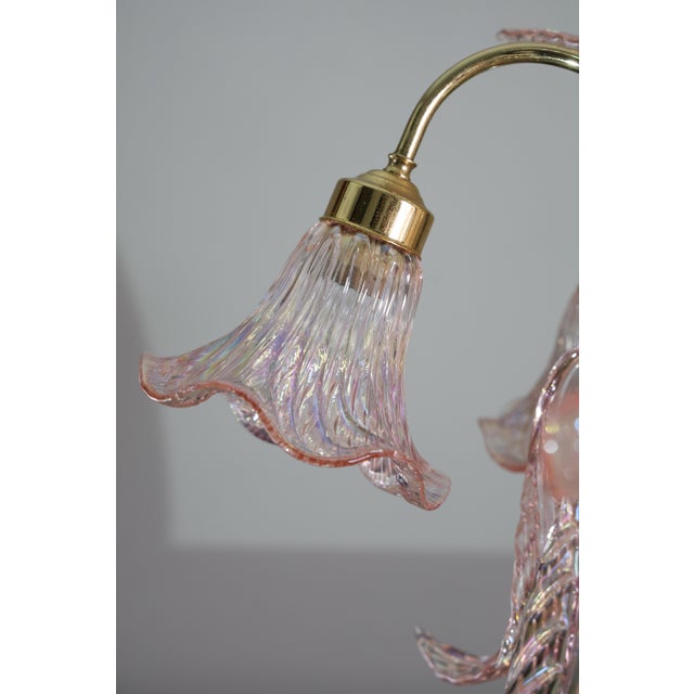 Liz Taylor, Iridiscent Pink Murano Glass Chandelier, 1980s For Sale - Image 12 of 18