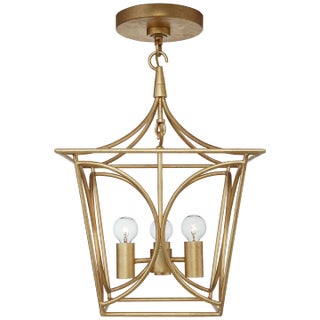 Kate Spade New York for Visual Comfort Signature Cavanagh Mini Lantern in Gild For Sale