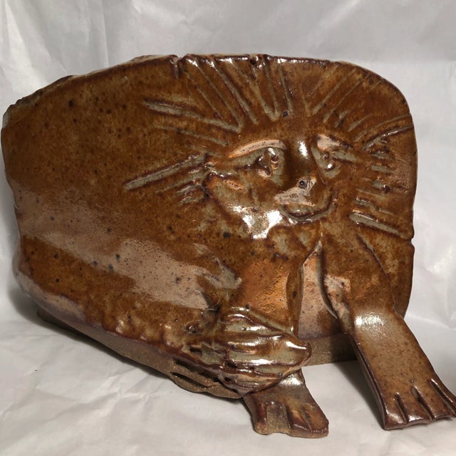 Abstract Vintage Ceramic Cat Sculptures Signed 2 For Sale - Image 3 of 10