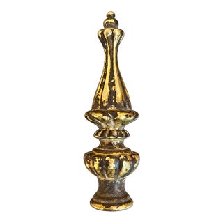 Vintage Solid Brass Finial From France, Small Decorative Architectural Accent For Sale