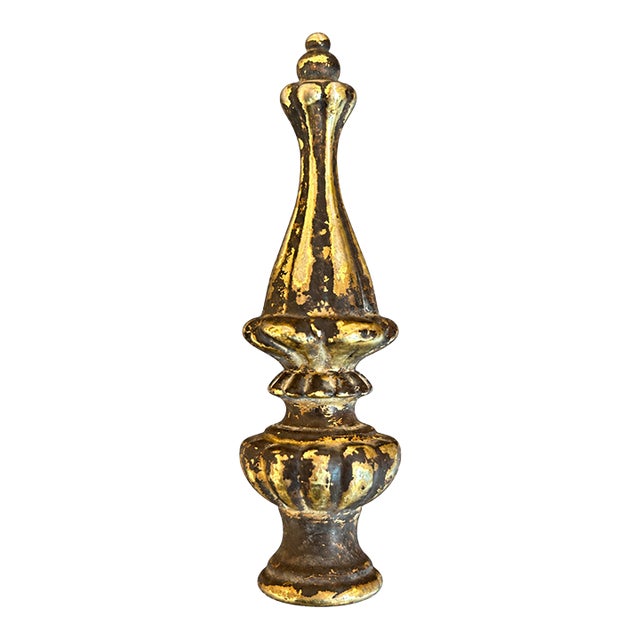 Vintage Solid Brass Finial From France, Small Decorative Architectural Accent For Sale