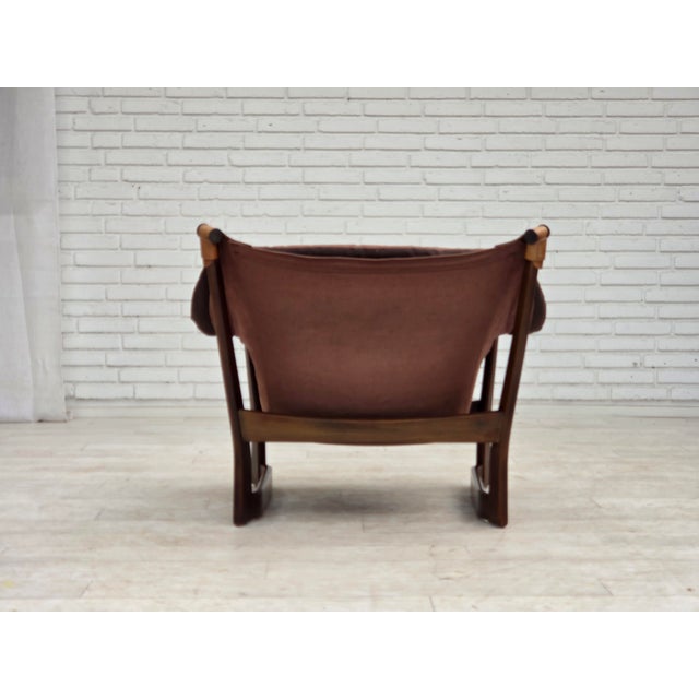 Wood Norwegian Trega Lounge Chair by Tormod Alnaes, 1970s For Sale - Image 7 of 18