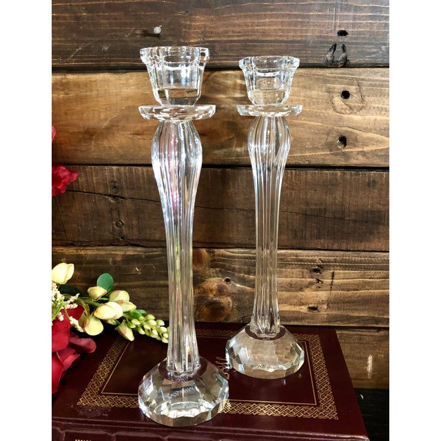 Mikasa Traditional Crystal Candle Holders - a Pair | Chairish