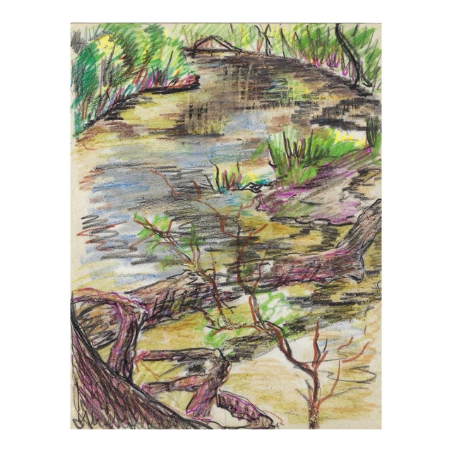 1940s Grace Spongberg Lagrange Park Woods Illinois Landscape For Sale