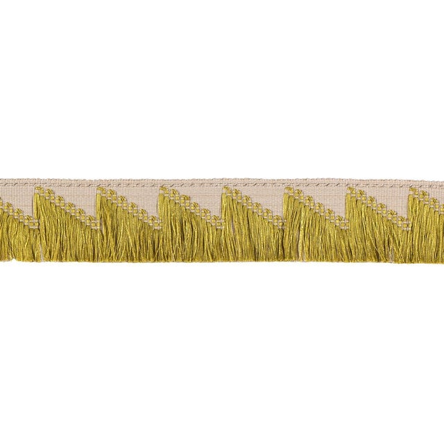 Schumacher Trace Of Connection Fringe Trim In Chartreuse For Sale
