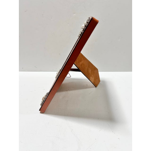 1980s 1980s Southwestern Tooled Leather Picture Frame With Concho Accents, Holds 5x7 Photo For Sale - Image 5 of 12