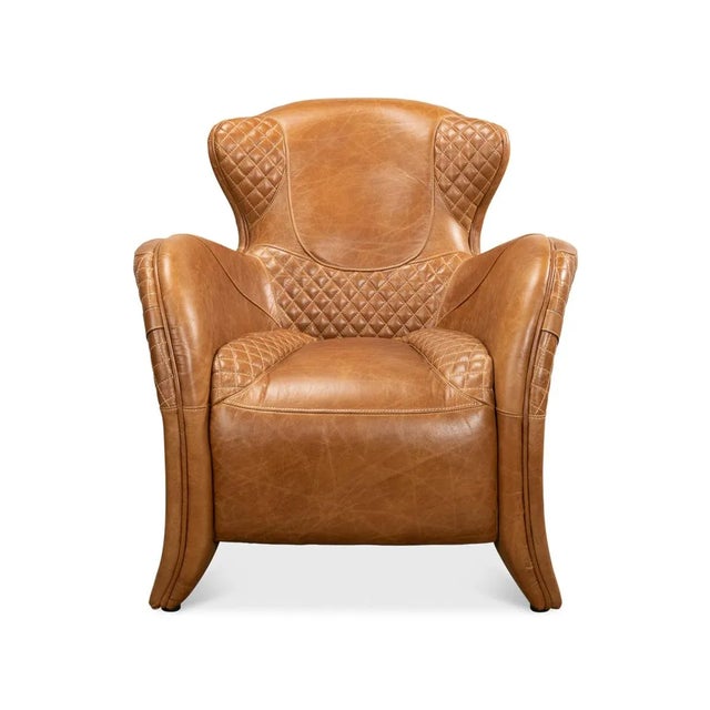 Modern Quilted Leather Armchair For Sale - Image 4 of 11