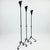 Black Hand Forged Iron Candelabra Set of 3 (97-117cm) Antique Copper Finish Slender Stem with Lily Cups For Sale - Image 8 of 9