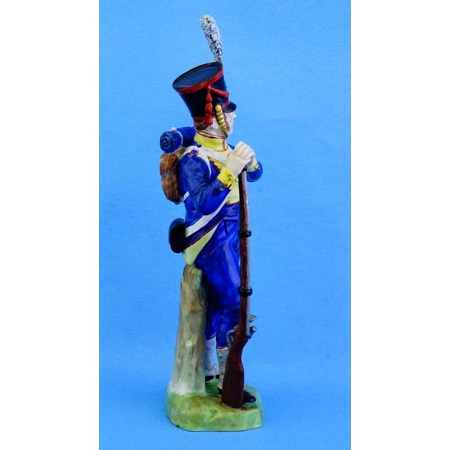 20th Century Porcelain Napoleonic Soldier of the Neuchatel Battalion from Carl Thieme's Potschappel Factory For Sale - Image 10 of 18