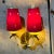 Mid-Century Modern 1950s French Red Star Floral Sconces in Brass and Art Glass - a Pair For Sale - Image 3 of 11