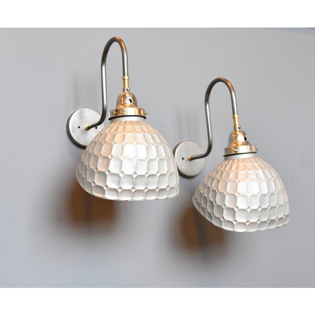 Mercury Glass Wall Lights, 1920s, Set of 2 For Sale - Image 4 of 12