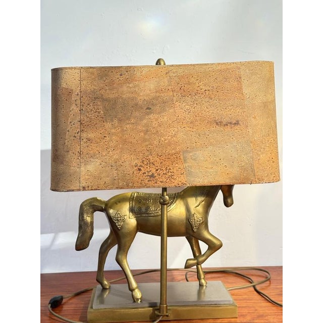 Vintage French Horse Table Lamp in Bronze from Maison Jansen, 1970s For Sale - Image 4 of 7