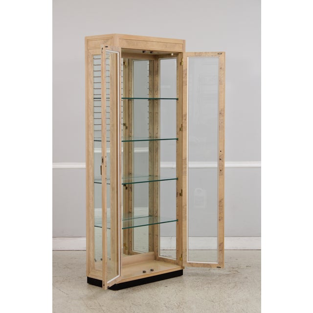Drexel Heritage Drexel Heritage Burl Ash Campaign Curio Cabinet For Sale - Image 4 of 14