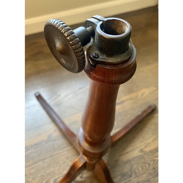Victorian Music Stand Podium Book Stand Mahogany & Wrought Iron Adjustable 1890s For Sale - Image 9 of 12