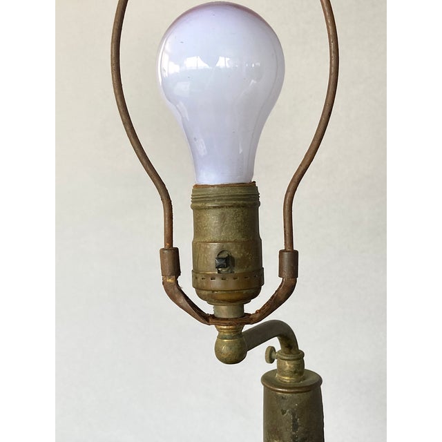 Bronze Antique Salesman's Sample, Cast Iron Wood Burning Stove - Savage - As Table Lamp For Sale - Image 8 of 12
