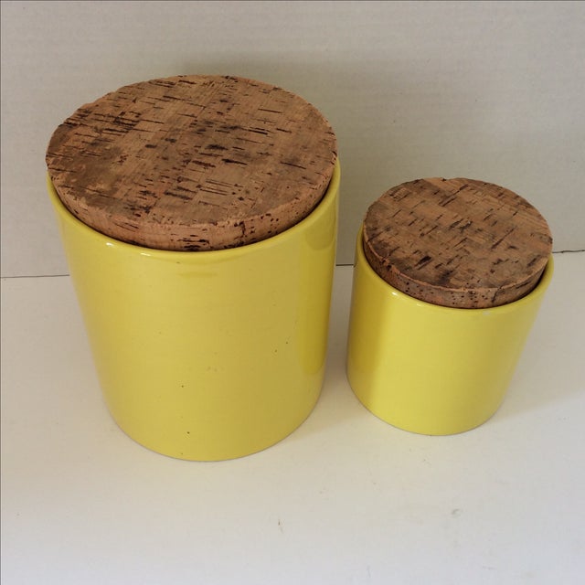 MidCentury Yellow Ceramic Canisters A Pair Chairish
