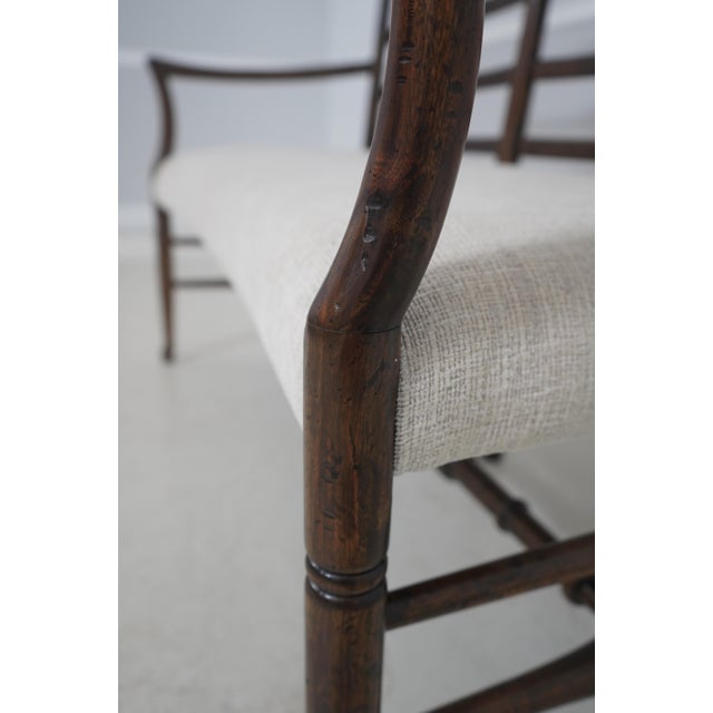 Jonathan Charles Country Ladder Back Settee For Sale - Image 14 of 18