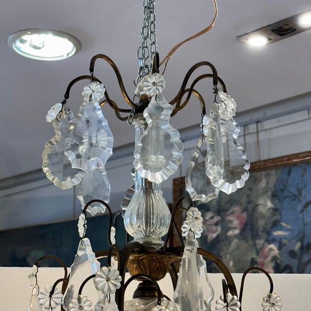 Louis XV Napoleon III Chandelier with Cut Rock Crystal, France, 1880 For Sale - Image 17 of 18