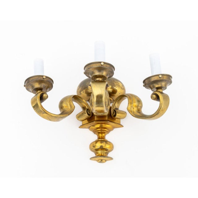 Metal French Empire Style Bronze Three-Light Wall Sconce For Sale - Image 7 of 9