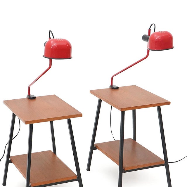 Red Metal Clamp Lamp from F. Fabbian, 1980s For Sale - Image 4 of 14