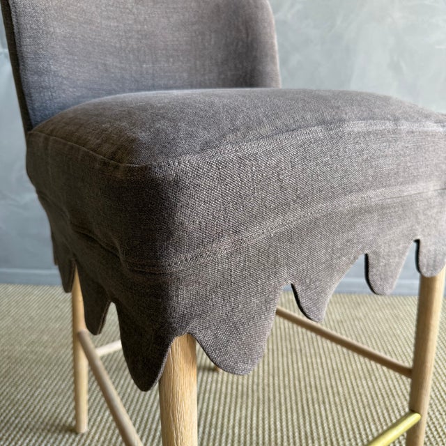 Brown Kate Slip Covered Counter Stool -Cafe Noir For Sale - Image 8 of 8