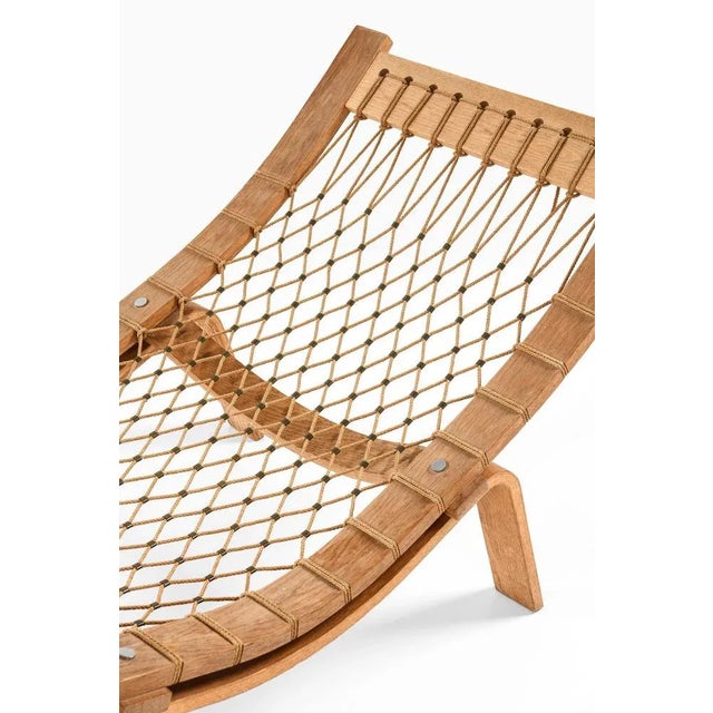 Wood Lounge Chair in Oak and Sheepskin attributed to Hans Wegner, 1960s For Sale - Image 7 of 11