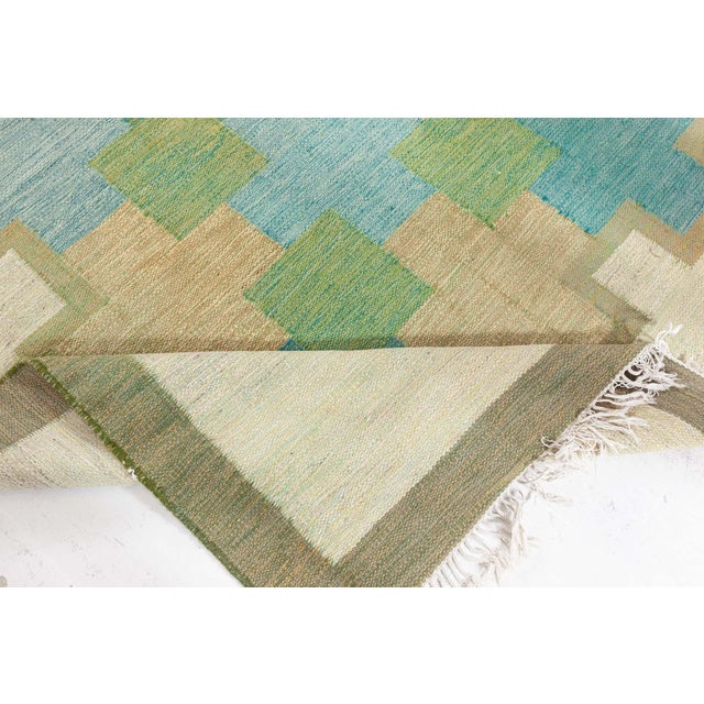 Off-white Vintage Swedish Flat Woven by Kerstin Persson For Sale - Image 8 of 9
