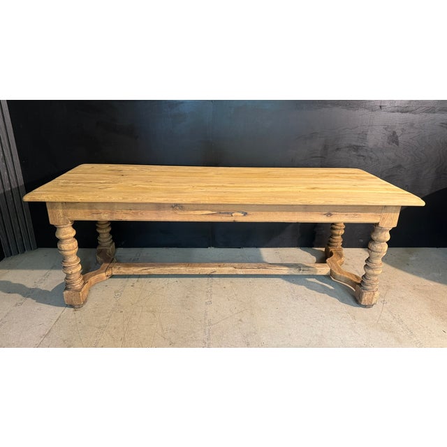 Wood French Oak Farmhouse Table with Drawers, 1920 For Sale - Image 7 of 14