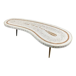 Mid-Century Kidney Shape Mosaic Coffee Table For Sale