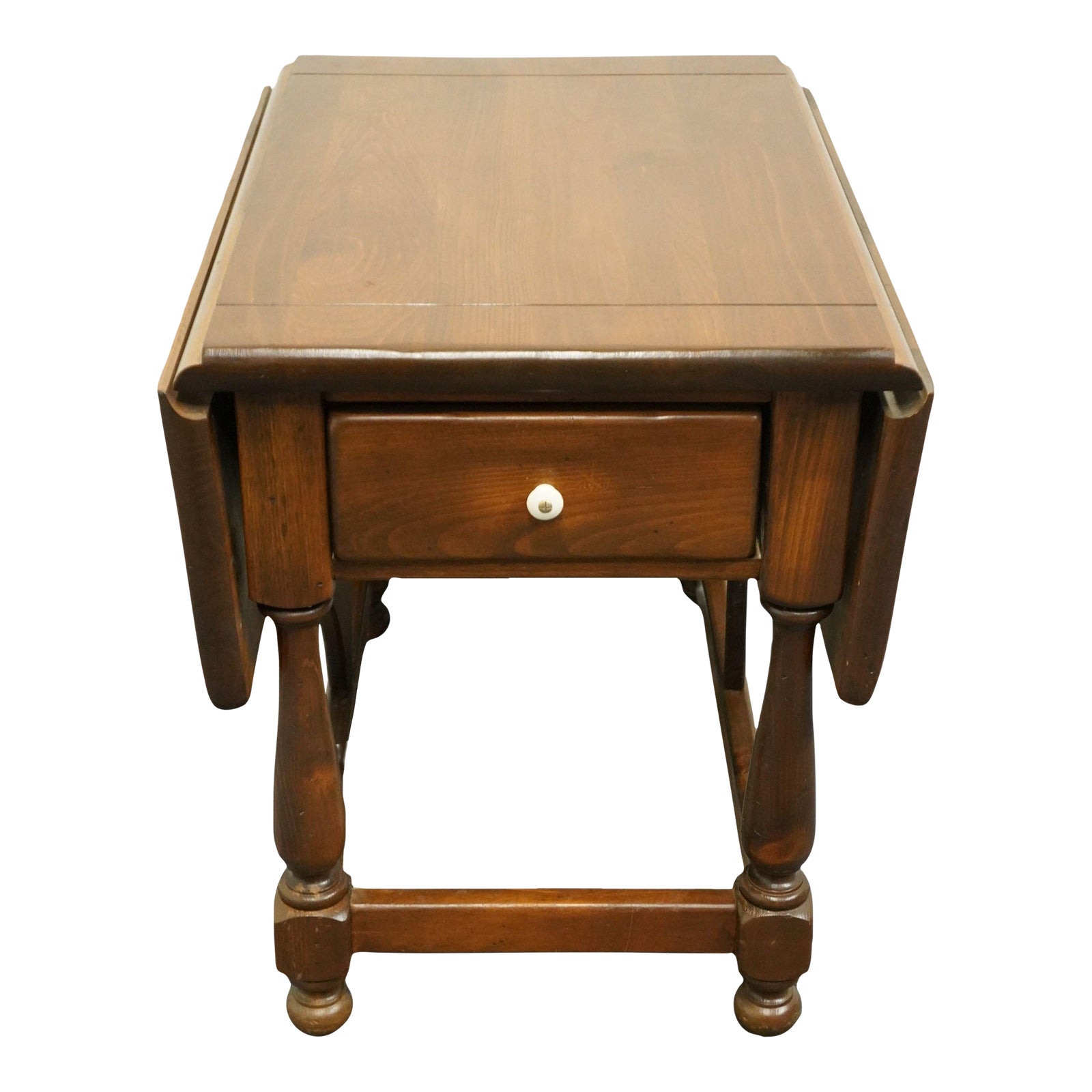 Ethan Allen Antiqued Pine Old Tavern Rustic Americana 37" Pembroke Drop