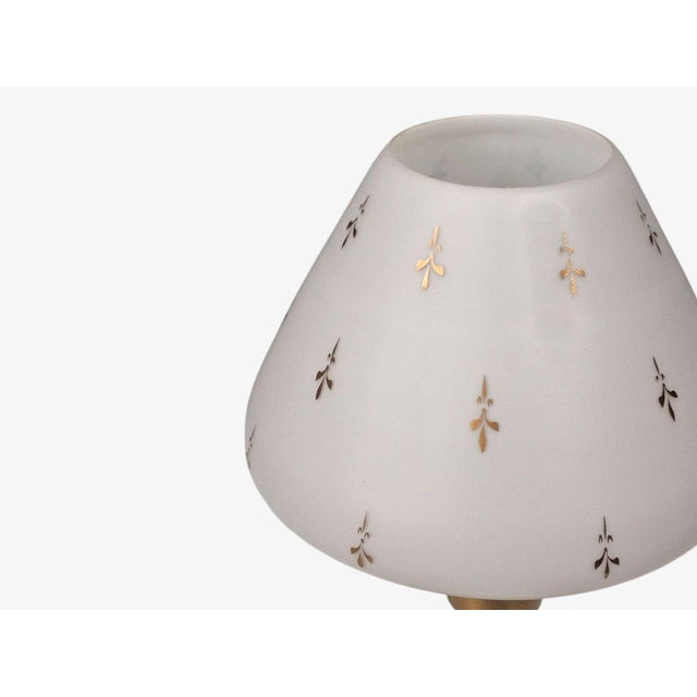 1950s Mid-Century Modern Ibe-Konst Ystad, Table Lamp, Brass, Opaque Glass For Sale - Image 10 of 12