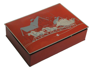 Tin / Box Nabisco Cookies or Crackers Metal Vintage Xmiss Horse Carriage